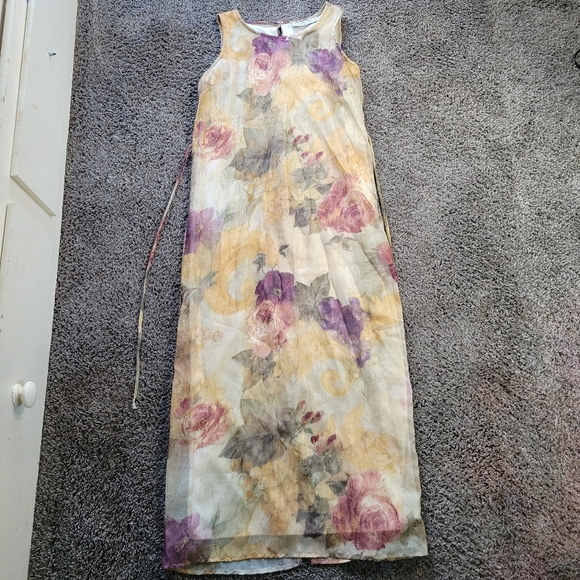 Christy Lynn Dresses & Skirts - Christy LynnVintage Brown Textured Floral Romantic Maxi Dress Size 6